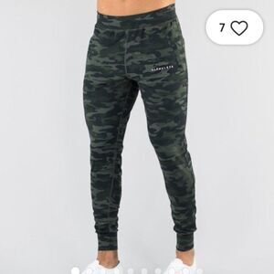 Alphalete Camo Performance Joggers Green Camouflage Stretch Pants Size L